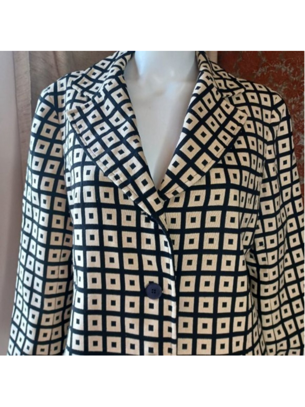 Lafayette New York 148‎ vintage wool cotton blazer 10 - Picture 2 of 4